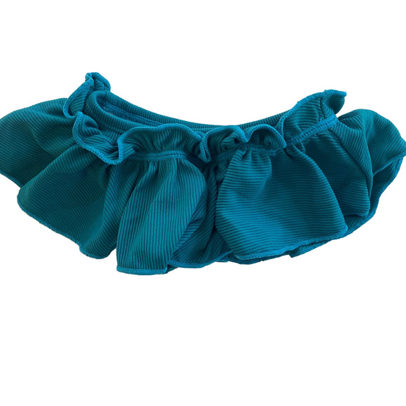 Little & Lively x Current Tyed: The "Ocean" Ribbed Swim Tank & ruffle bottom 6mo - Picture 4 of 7